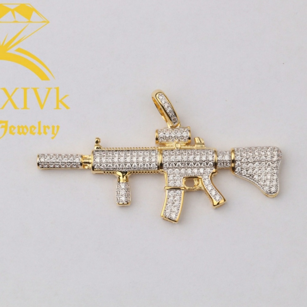 Iced Out Custom AK47 Riffle Gun Pendant